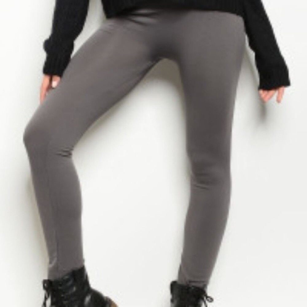 Gray Fleece Leggings One Size